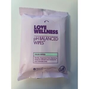 Love Wellness pH Balanced Vulva Wipes, Fragrance Free, 15 Count